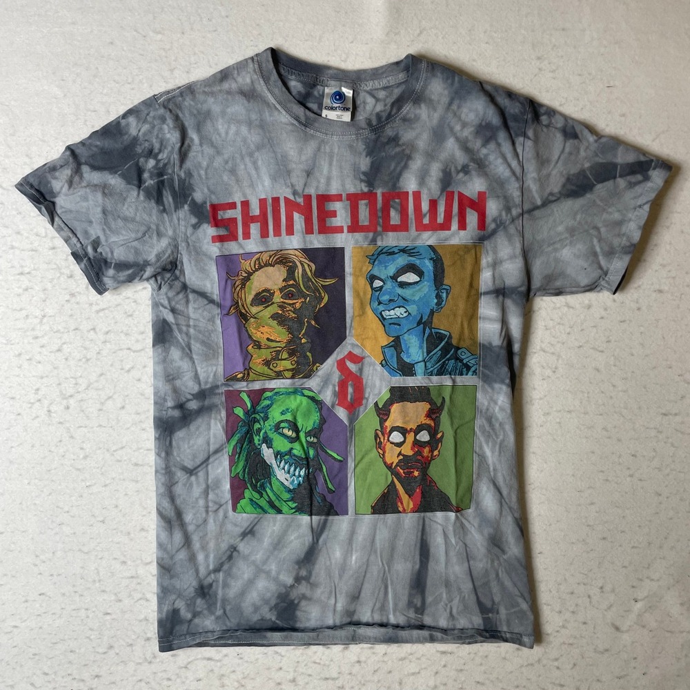 Shinedown My Monsters Are Real Tour 2022-2023 Tie Dye Shirt Mens Small Colortone